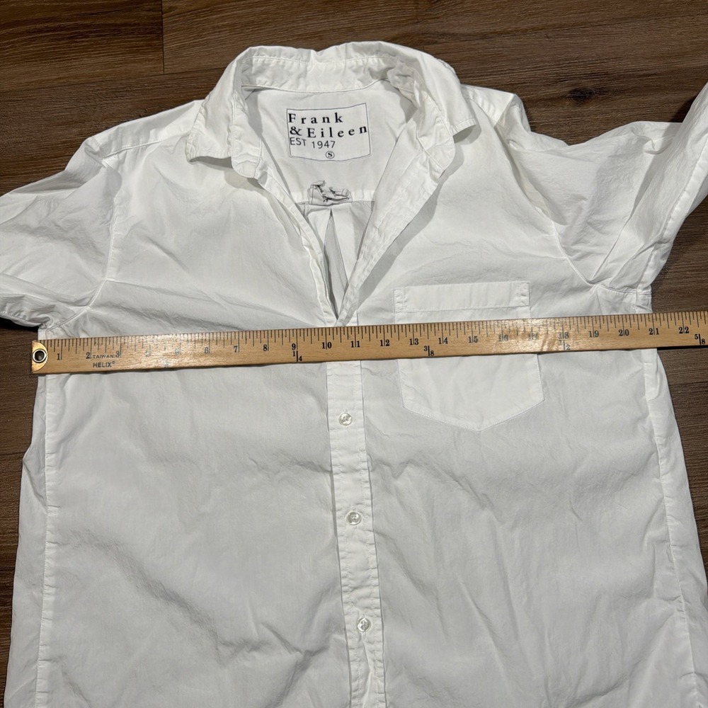 Frank & Eileen Joedy Shirt Women's SMALL White Cotton Button Up Casual Longsleve - Picture 11 of 14